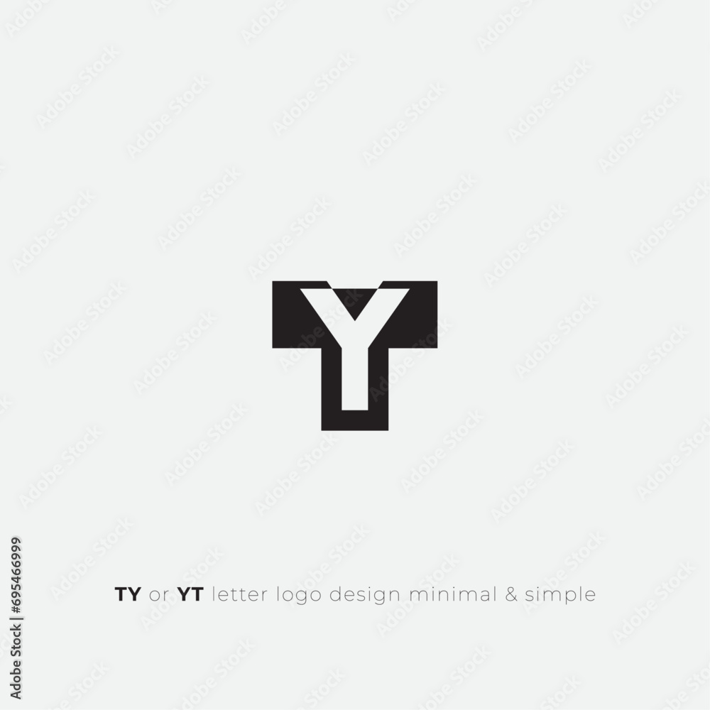 YT or TY letter initial logo design icon minimal and simple YT or TY letter initial logo design icon minimal and simple