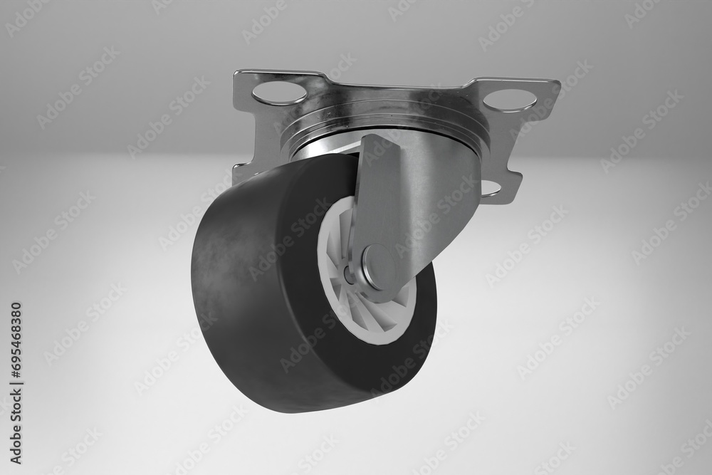 Fototapeta premium isolated furniture office rubber wheel. 3d illustration render