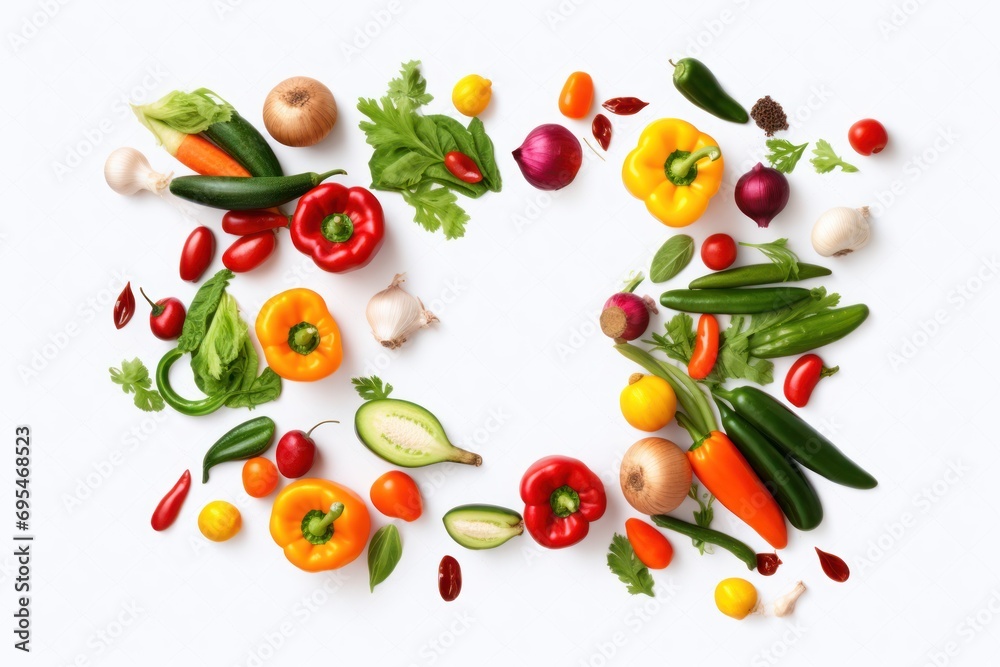 a group of vegetables arranged in the shape of a letter o on a white background with a place for the letter o in the middle of the photo to be. a group of vegetables arranged in the shape of a letter o on a white background with a place for the letter o in the middle of the photo to be.