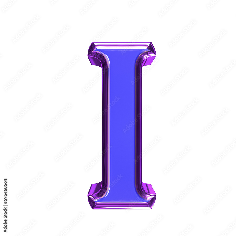 Blue symbol in a purple frame. letter i Blue symbol in a purple frame. letter i