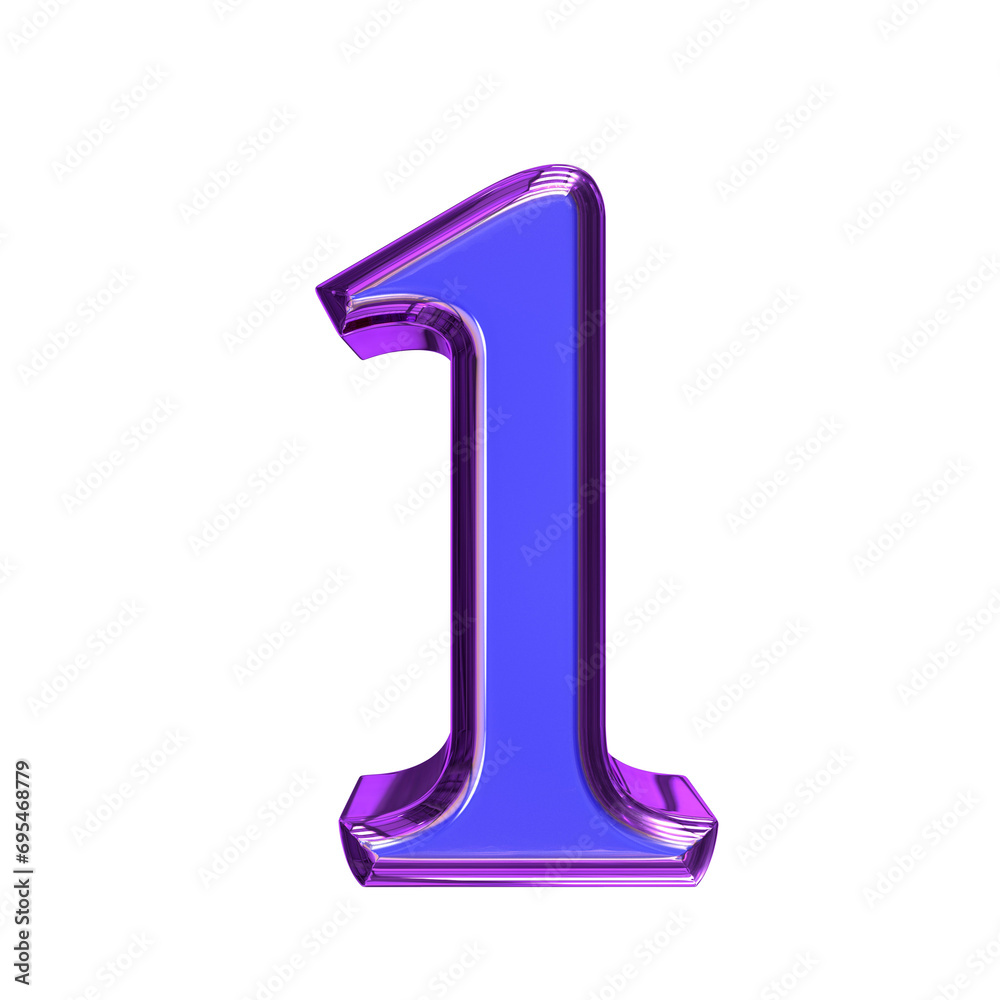 Blue symbol in a purple frame. number 1 Blue symbol in a purple frame. number 1