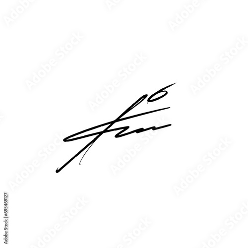 Abstract signature letter K. Vector illustration with black writing and alpha channel.