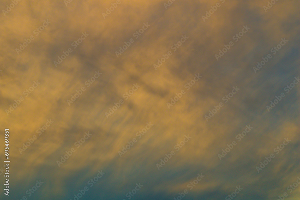 Foggy clouds in the sky create the effect of smoke, weather phenomena in nature Foggy clouds in the sky create the effect of smoke, weather phenomena in nature