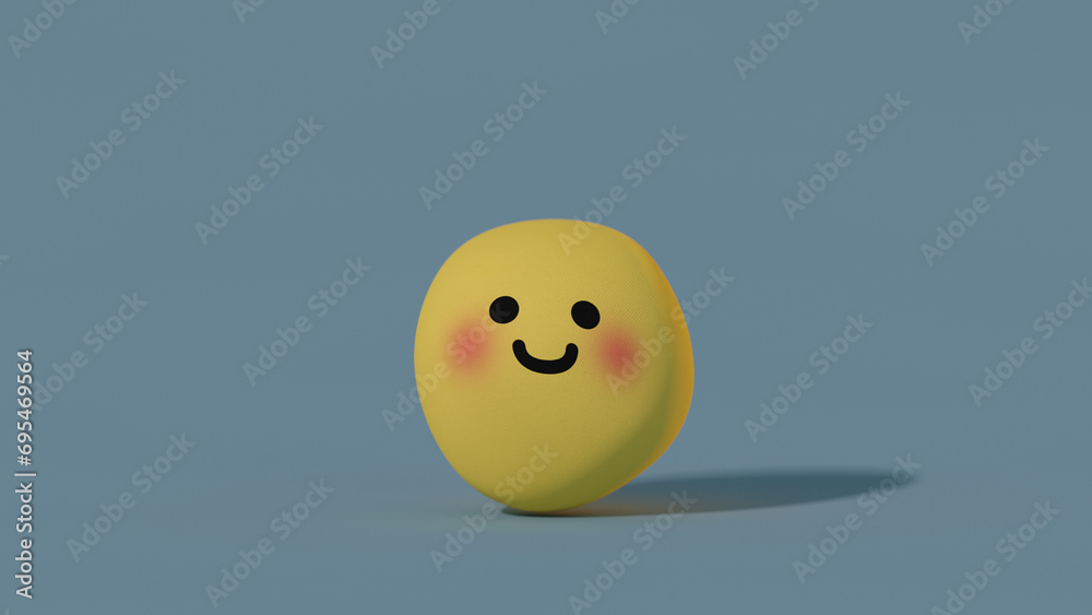Happy smiley face character 3D render Happy smiley face character 3D render