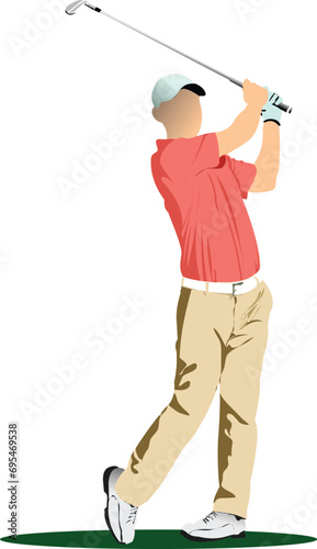 Golf players. Vector illustration