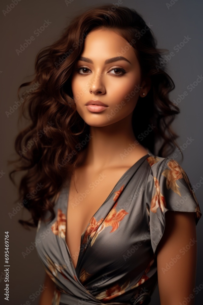 Captivating Charm: Home Studio Portrait in a Stylish Wrap Dress Captivating Charm: Home Studio Portrait in a Stylish Wrap Dress