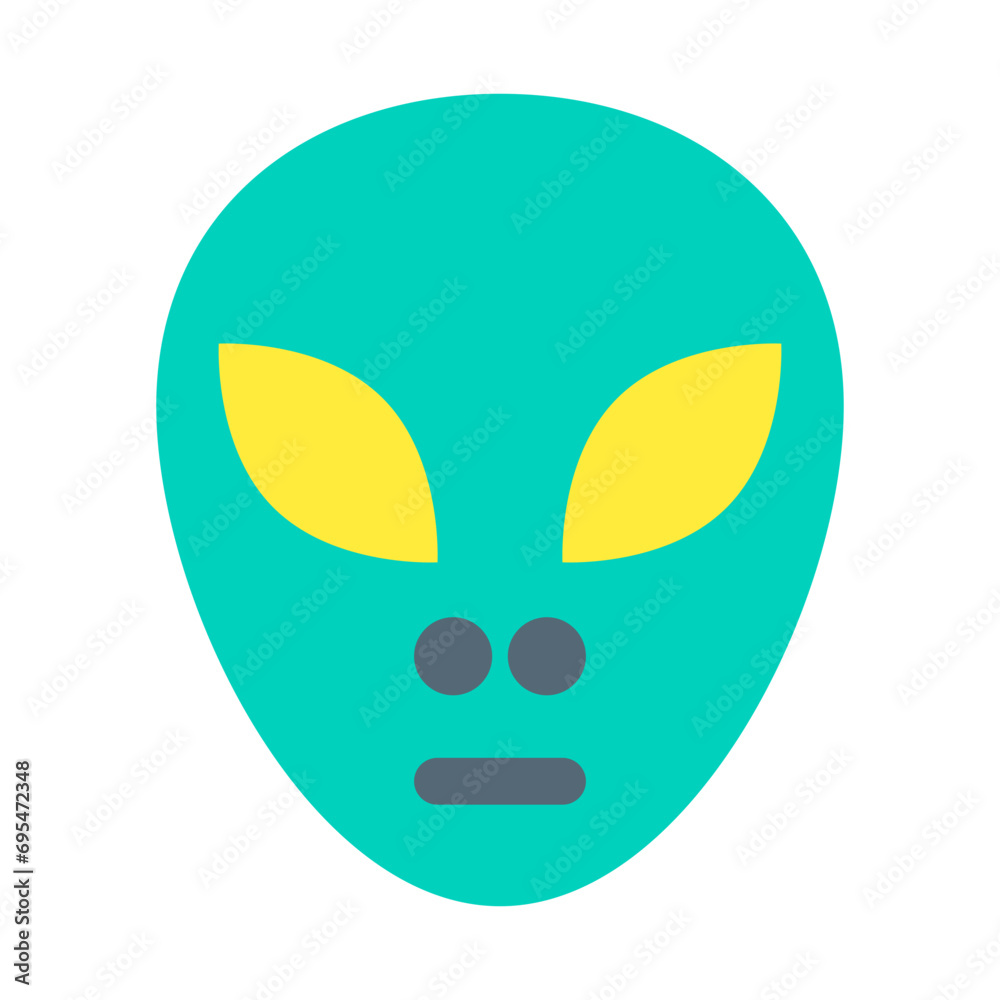 Fototapeta premium 宇宙、宇宙人、エイリアンを表すカラースタイルのアイコン