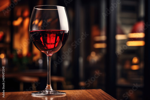 Glass of red grape wine
