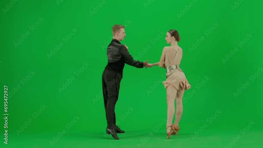 Elegant Ballroom Dance Couple in Action chroma key. Elegant Ballroom Dance Couple in Action chroma key.