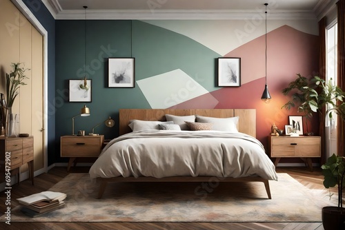  Calming presence of multi-colored wall.