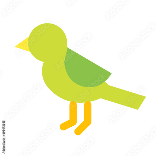 春、鳥、小鳥を表すカラースタイルのアイコン