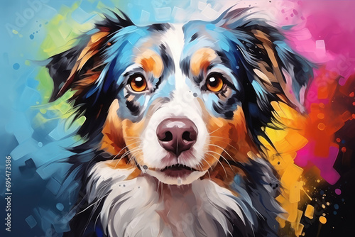 Portrait head dog pop art illustration style © Michael
