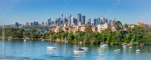 Panorama of the Sydney skyline in New South Wales Australia