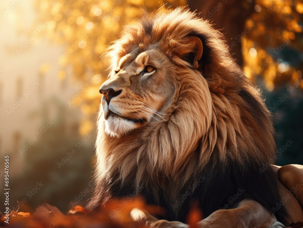 Majestic Lion in Golden Light
