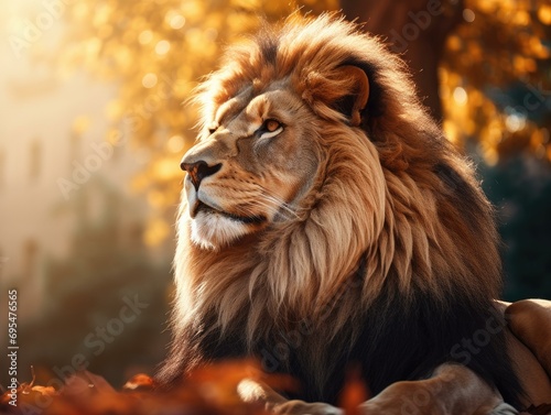 Majestic Lion in Golden Light