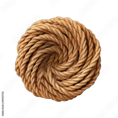 Natural fiber twine isolated on transparent background