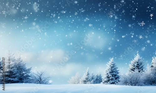 Winter Wonderland with Beautiful Snowdrifts © VoTuan