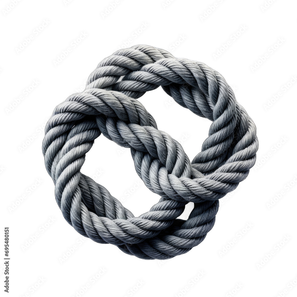 Nautical sailors knot with loop isolated on transparent background