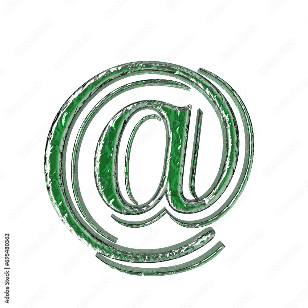 Green symbol in a silver frame Green symbol in a silver frame