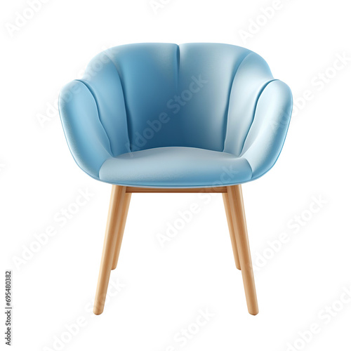 stylish Blue leather chair isolated on transparent background Remove png, Clipping Path, pen tool