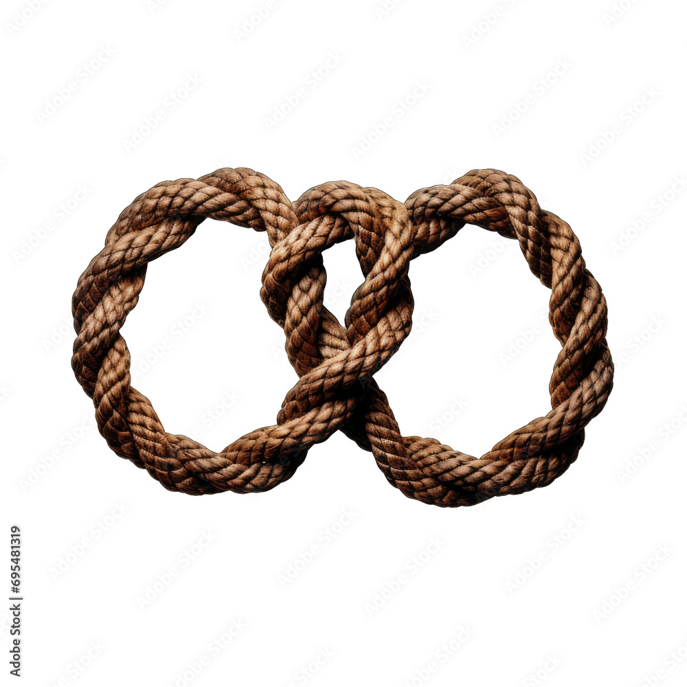 Ornate bowline loop isolated on transparent background Ornate bowline loop isolated on transparent background