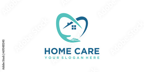 creative home care logo simple sign symbol. home care design in simple art photo