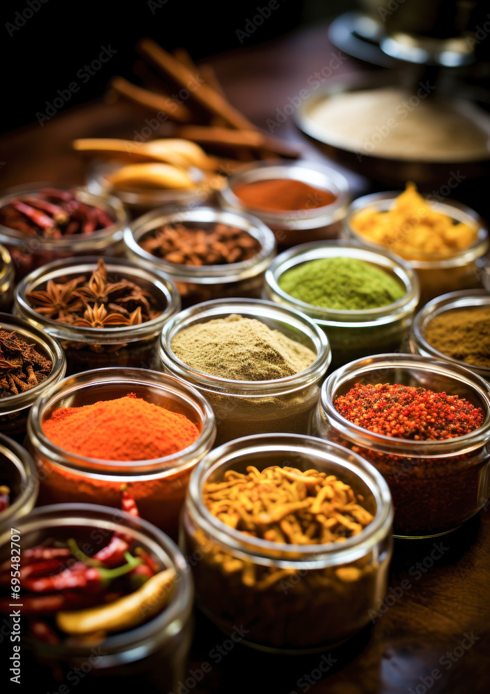 Indian spices in spices shop Indian spices in spices shop