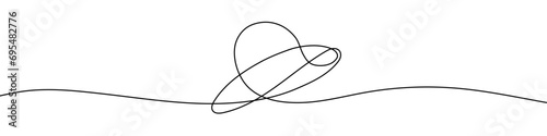 Continuous editable line drawing of sun hat. Single line sun hat icon.