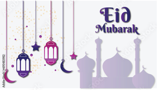 Attractive eid mubarak arabic style greeting design
