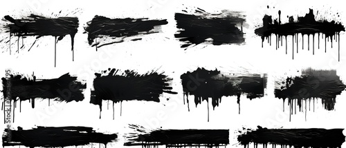 black ink strokes, high resolution textures for creative design projects photo