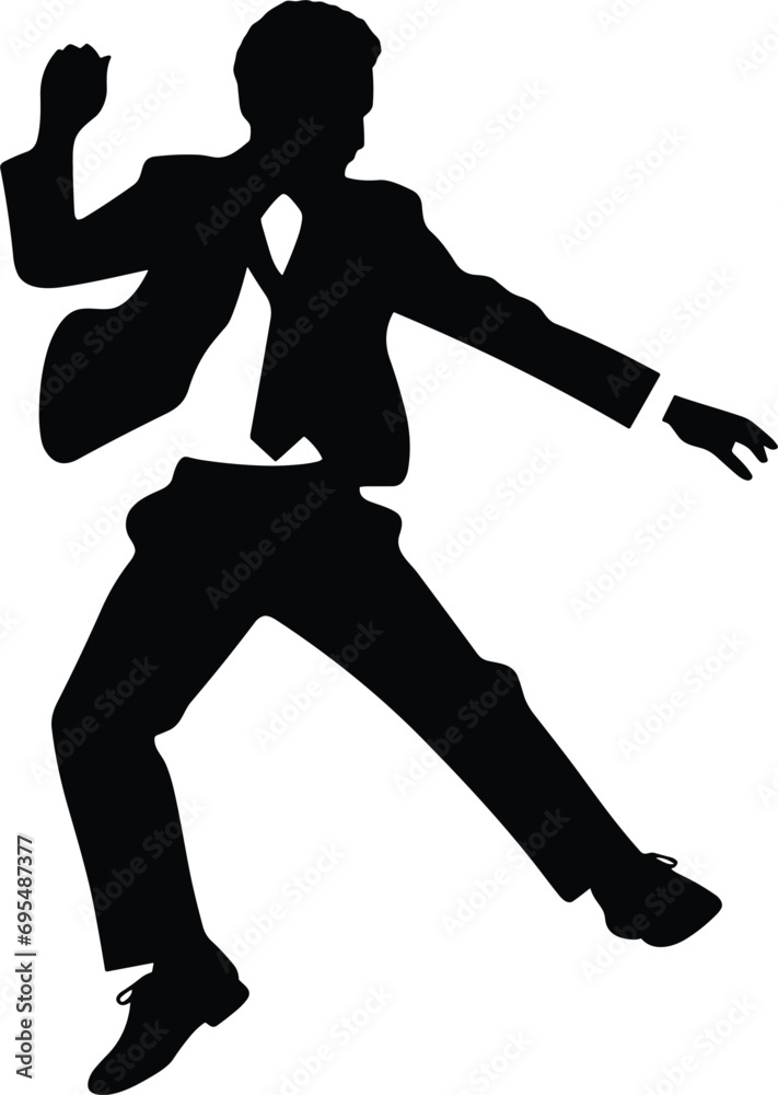 Silhouette of dancing people vector illustration and black icon Silhouette of dancing people vector illustration and black icon