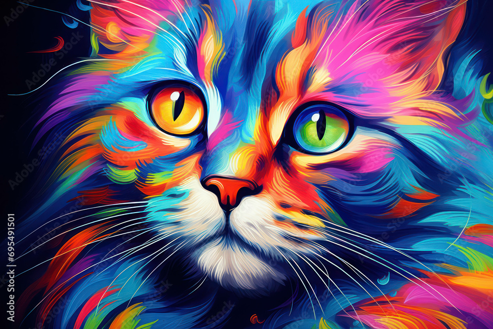 Illustration feline cute pet portrait abstract background background design animal colorful cats art kitten Illustration feline cute pet portrait abstract background background design animal colorful cats art kitten