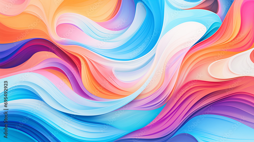 Fototapeta premium wallpaper, a colorful abstract design with swirling patterns, blending multiple colors to create a sense of movement and flow.