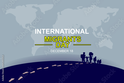 International migrants day background celebrated on december 18.