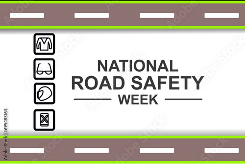 Creative Template Design for National Road Safety Week, 11 to 17 January Every Year. Editable Illustration.vector