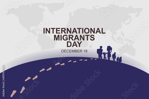 International migrants day background celebrated on december 18.
