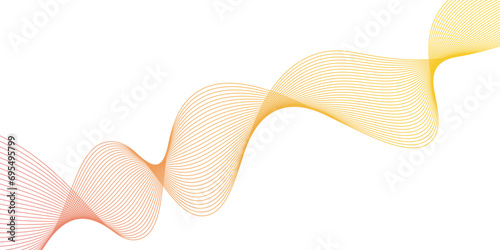 Abstract backdrop with orange wave gradient lines on white background. Modern technology background,poster, card, advertisement. Element for design isolated on white. Orange