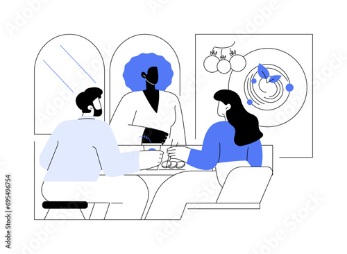 Lunchroom isolated cartoon vector illustrations.