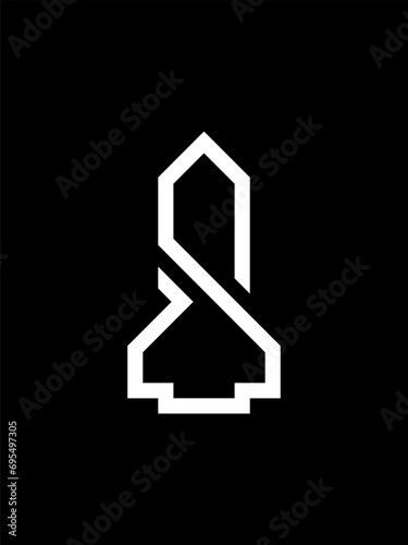 S combination rocket monogram logo template