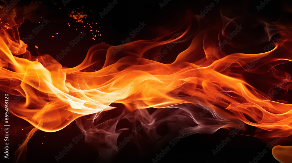 Fire abstract background with flames and copyspace. Isolated on black background Fire abstract background with flames and copyspace. Isolated on black background