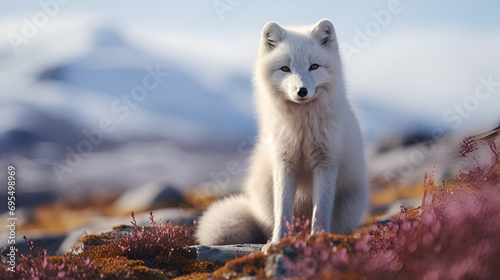 arctic fox portrait in the wild photo