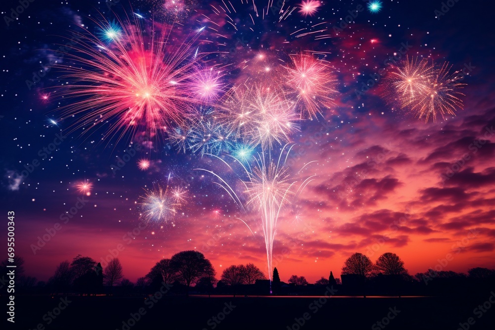 Cityscape and fireworks background. New Year and Merry Christmas Cityscape and fireworks background. New Year and Merry Christmas