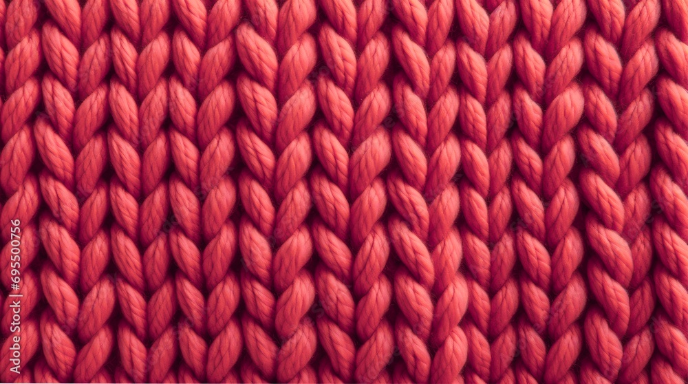 Red woolen knitted fabric texture. Red woolen knitted fabric texture.