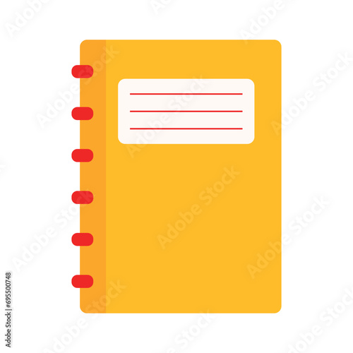 Flat Book Icon Clipart Cartoon Stationery School Tools Doodle Vector Illustration