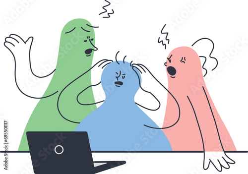 言い争う人々