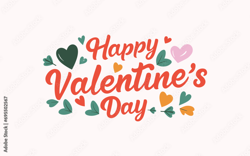 Happy Valentine's Day typography vector Happy Valentine's Day typography vector
