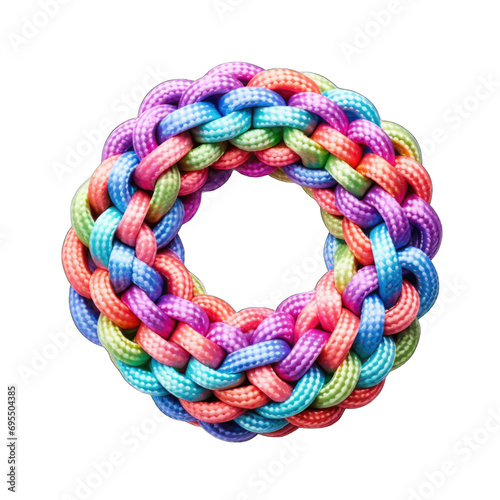 Multicolored paracord coil isolated on transparent background
