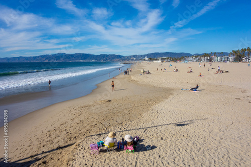 Warm winter day at Venice Beach in Los Angeles, California