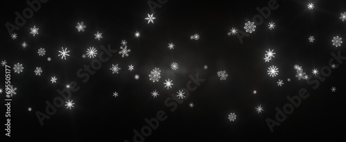 Falling snow at night. Bokeh lights