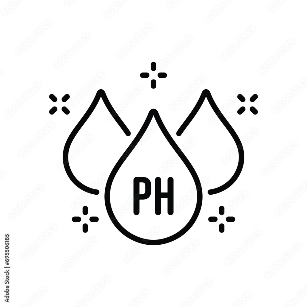 Neutral Ph Balance Line Icon. Free Acidity Concept Linear Pictogram